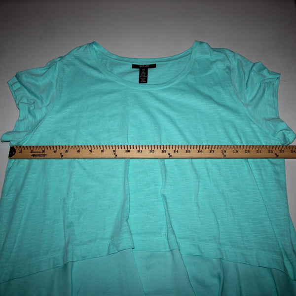 Style Co NEW $39 Core Sz 2X Pacific Aqua Blue Asymmetrical 100% Cotton Rayon Top