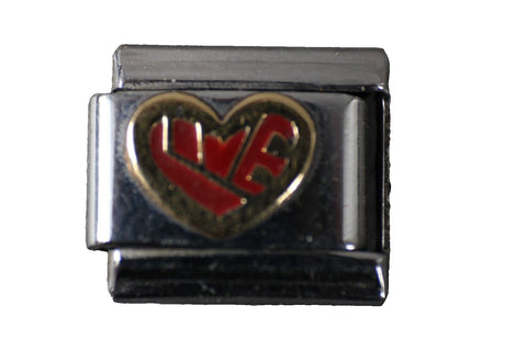 Boxing "Heart Love" Stainless Steel Elastic Stretch Chain Link Italian Charm