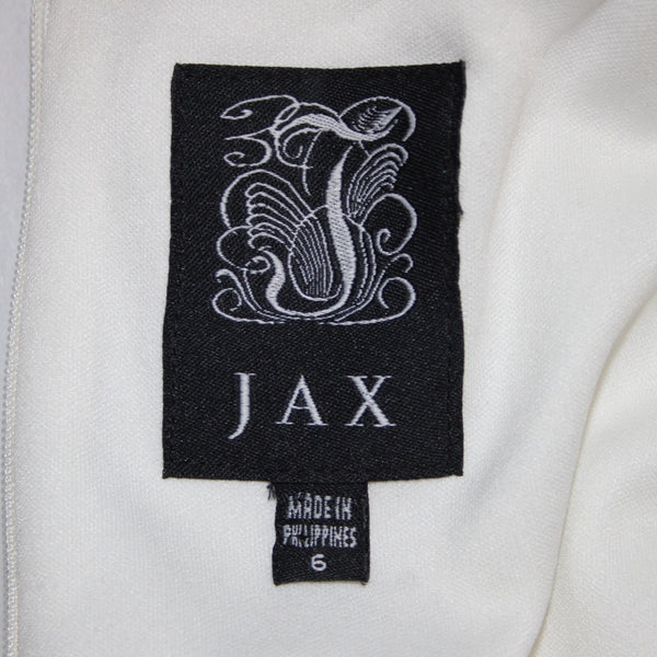 Jax Dress Sz 6 Black White Lace Detail Lined Nylon Cotton Polyester Pencil Dress