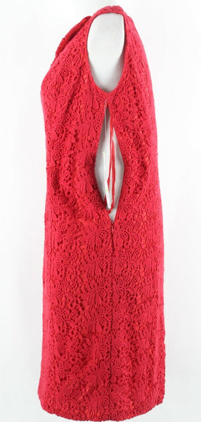 Jones New York NEW $179 Sz 4 Red on Red Lace Overlay 100% Cotton Dress