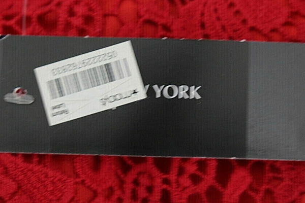 Jones New York NEW $179 Sz 4 Red on Red Lace Overlay 100% Cotton Dress