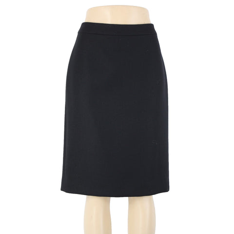 J Crew No 2 Pencil Sz 8 Black Hook Eye Closure Wool Polyester Lined Skirt