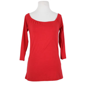 Vintage Collection NEW Sz M Red Off Shoulders 3/4 Sleeve Viscose Lycra Top