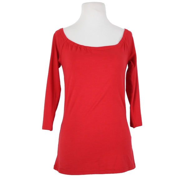 Vintage Collection NEW Sz M Red Off Shoulders 3/4 Sleeve Viscose Lycra Top