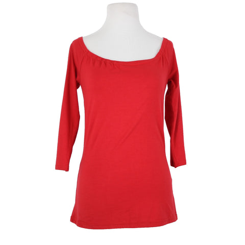 Vintage Collection NEW Sz M Red Off Shoulders 3/4 Sleeve Viscose Lycra Top