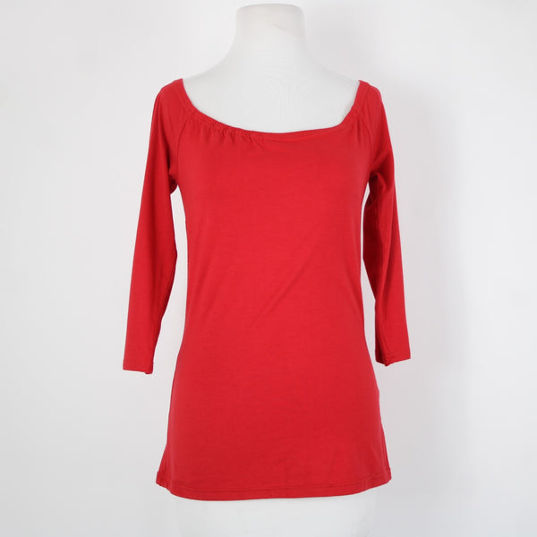 Vintage Collection NEW Sz M Red Off Shoulders 3/4 Sleeve Viscose Lycra Top