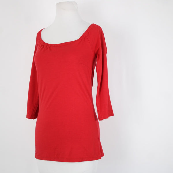 Vintage Collection NEW Sz M Red Off Shoulders 3/4 Sleeve Viscose Lycra Top