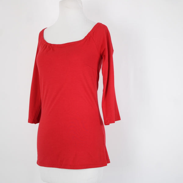 Vintage Collection NEW Sz M Red Off Shoulders 3/4 Sleeve Viscose Lycra Top