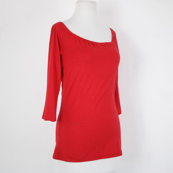 Vintage Collection NEW Sz M Red Off Shoulders 3/4 Sleeve Viscose Lycra Top