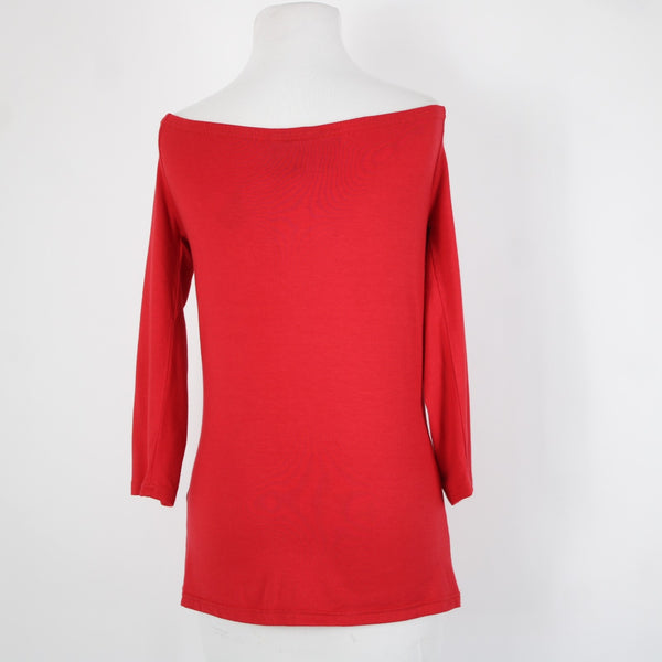 Vintage Collection NEW Sz M Red Off Shoulders 3/4 Sleeve Viscose Lycra Top