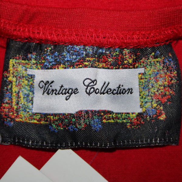 Vintage Collection NEW Sz M Red Off Shoulders 3/4 Sleeve Viscose Lycra Top