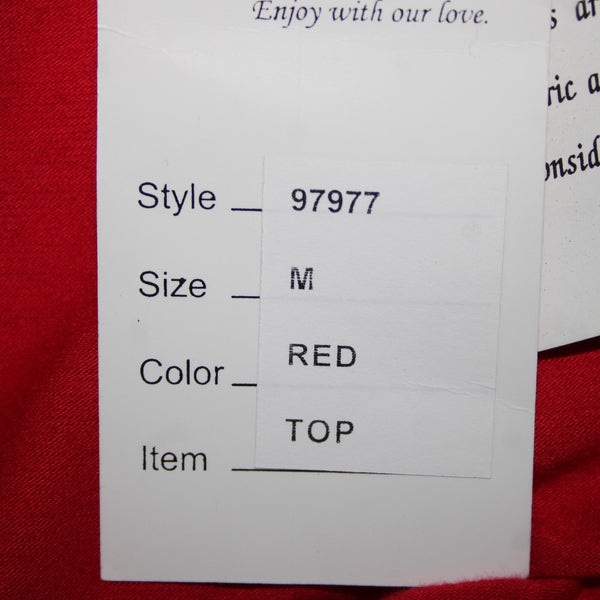 Vintage Collection NEW Sz M Red Off Shoulders 3/4 Sleeve Viscose Lycra Top