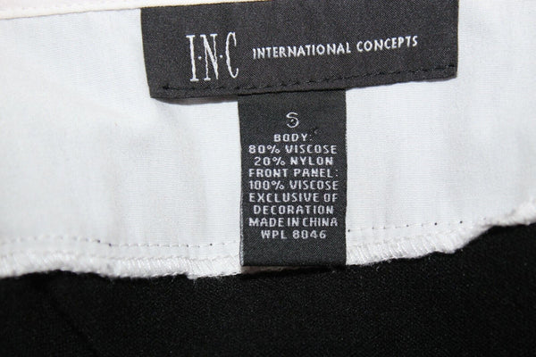 INC Sz S Black White Polka Dot 2fer Viscose Nylon Top