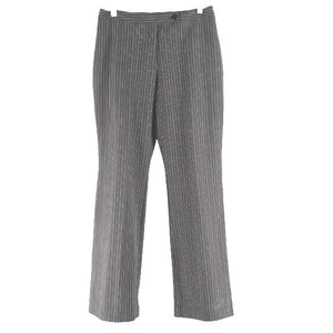 Hillard & Hanson Sz 8 Brown Pinstripe Polyester Rayon Blend Unlined Pant