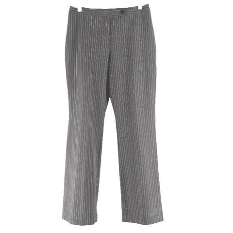 Hillard & Hanson Sz 8 Brown Pinstripe Polyester Rayon Blend Unlined Pant