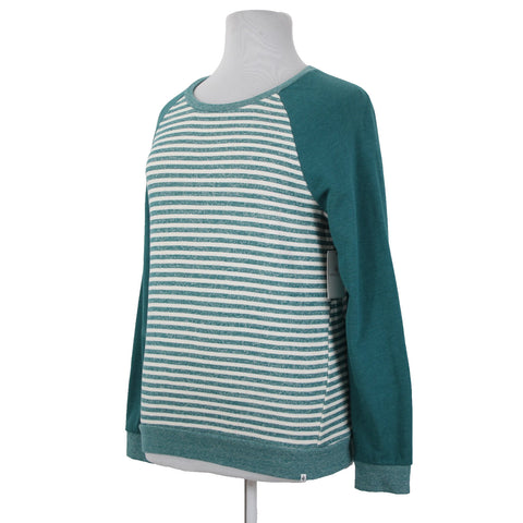 Volcom Lived In Sz XL NEW $45 Heathered Emerald Green Cream Cotton Blend Sweater