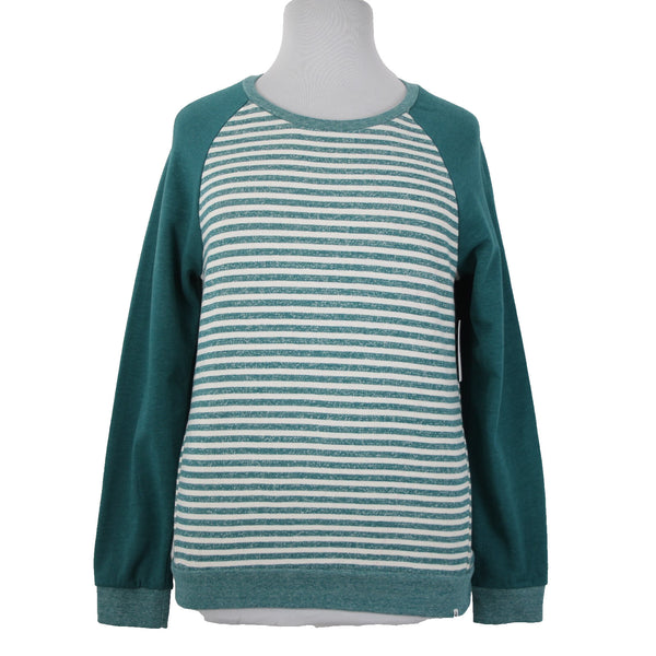 Volcom Lived In Sz XL NEW $45 Heathered Emerald Green Cream Cotton Blend Sweater
