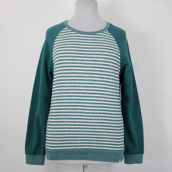 Volcom Lived In Sz XL NEW $45 Heathered Emerald Green Cream Cotton Blend Sweater