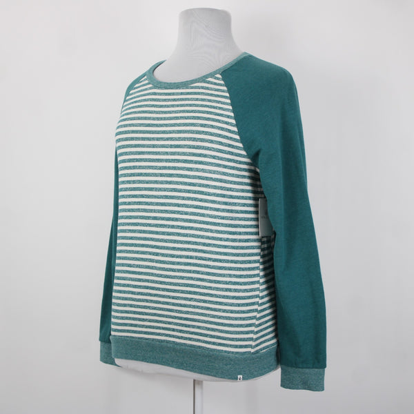 Volcom Lived In Sz XL NEW $45 Heathered Emerald Green Cream Cotton Blend Sweater