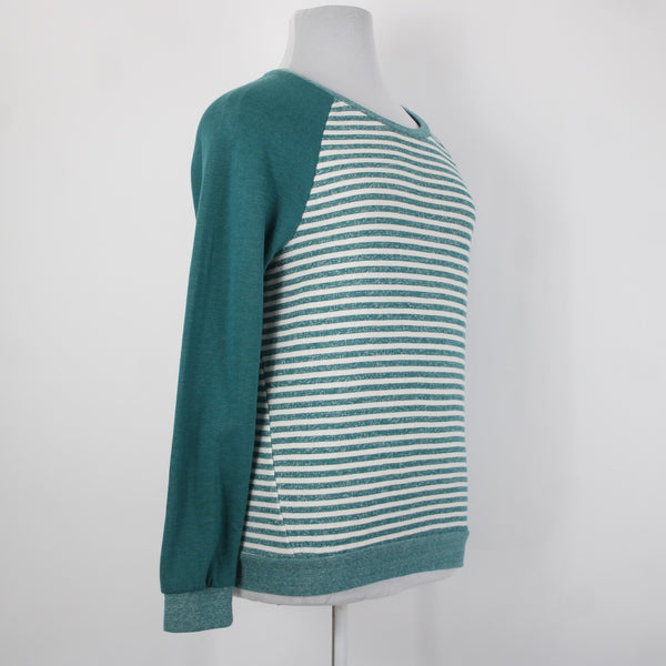 Volcom Lived In Sz XL NEW $45 Heathered Emerald Green Cream Cotton Blend Sweater