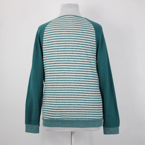 Volcom Lived In Sz XL NEW $45 Heathered Emerald Green Cream Cotton Blend Sweater
