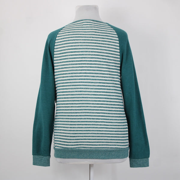Volcom Lived In Sz XL NEW $45 Heathered Emerald Green Cream Cotton Blend Sweater
