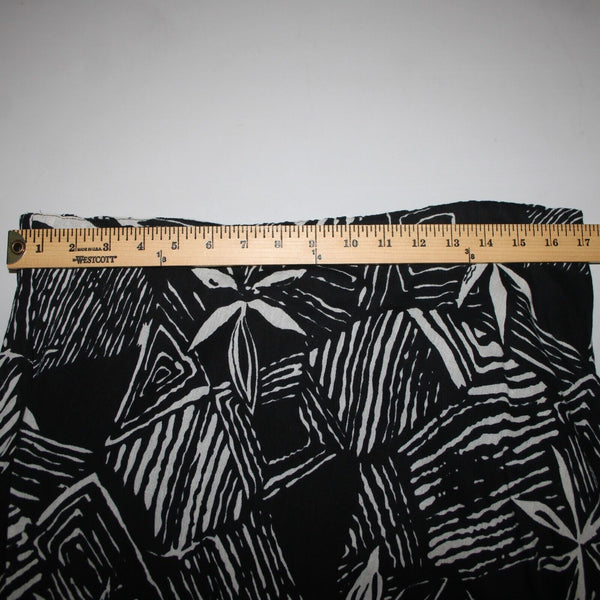Chicos NEW $118 Africana Sz 0 Black White Red Beaded Elastic 100% Cotton Skirt
