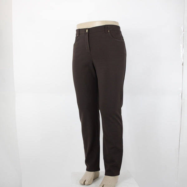 Chicos NEW $89 So Slimming Sz 3 x 30 Cocoa Bean Brown Peyton Rayon Nylon Pant