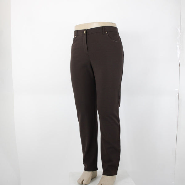 Chicos NEW $89 So Slimming Sz 3 x 30 Cocoa Bean Brown Peyton Rayon Nylon Pant