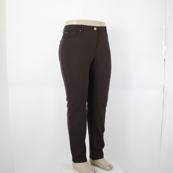 Chicos NEW $89 So Slimming Sz 3 x 30 Cocoa Bean Brown Peyton Rayon Nylon Pant