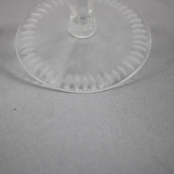 Bohemian Czechoslovakia Crystal Cut Green 8.5" Wine Glass