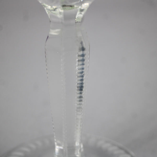 Bohemian Czechoslovakia Crystal Cut Green 8.5" Wine Glass