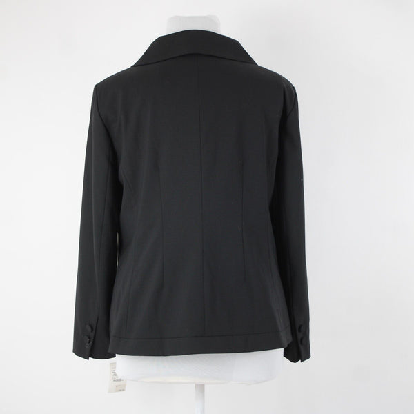 Semantiks NEW $168 Sz 18W Black Collared Button Pockets Wool Spandex Jacket