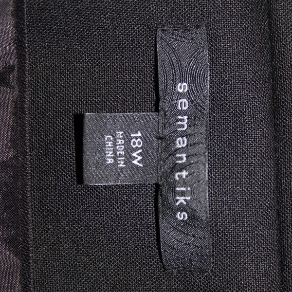 Semantiks NEW $168 Sz 18W Black Collared Button Pockets Wool Spandex Jacket