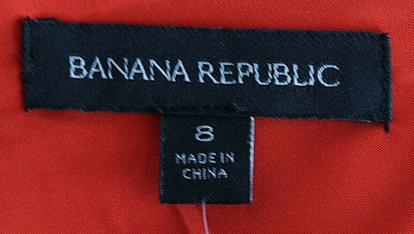 Banana Republic NEW $128 Sz 8 Red White Stripe Lined 100% Polyester Dress