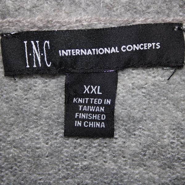 INC NEW $80 Heather Bella Sz XXL Gray Long Sleeve Pull Over Polyester Sweater