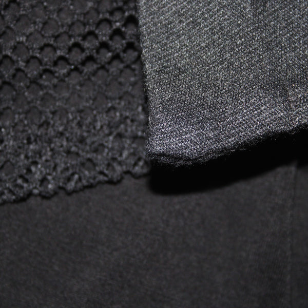 Cabi Jacket Sz L Gray Black Pockets Collared Mesh Sides Rayon Nylon Jacket