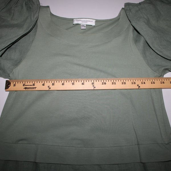 Carolyn Donnelly The Edit Sz 2-4 Green Pull Over Pockets 100% Linen Cotton Dress