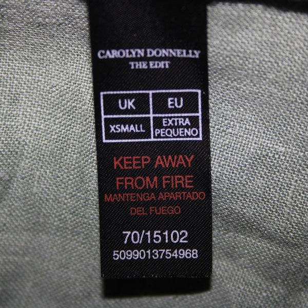 Carolyn Donnelly The Edit Sz 2-4 Green Pull Over Pockets 100% Linen Cotton Dress