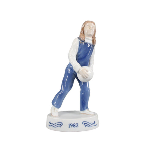 Bing Grondahl 1982 Girl With Ball Limited Edition 9" Figurine