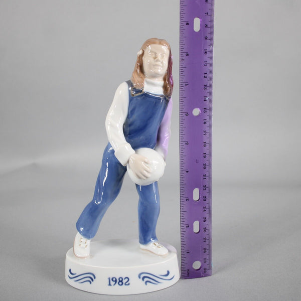 Bing Grondahl 1982 Girl With Ball Limited Edition 9" Figurine
