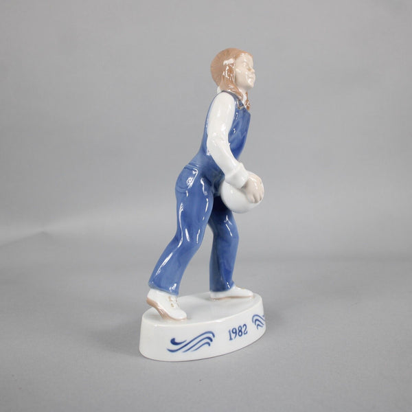 Bing Grondahl 1982 Girl With Ball Limited Edition 9" Figurine
