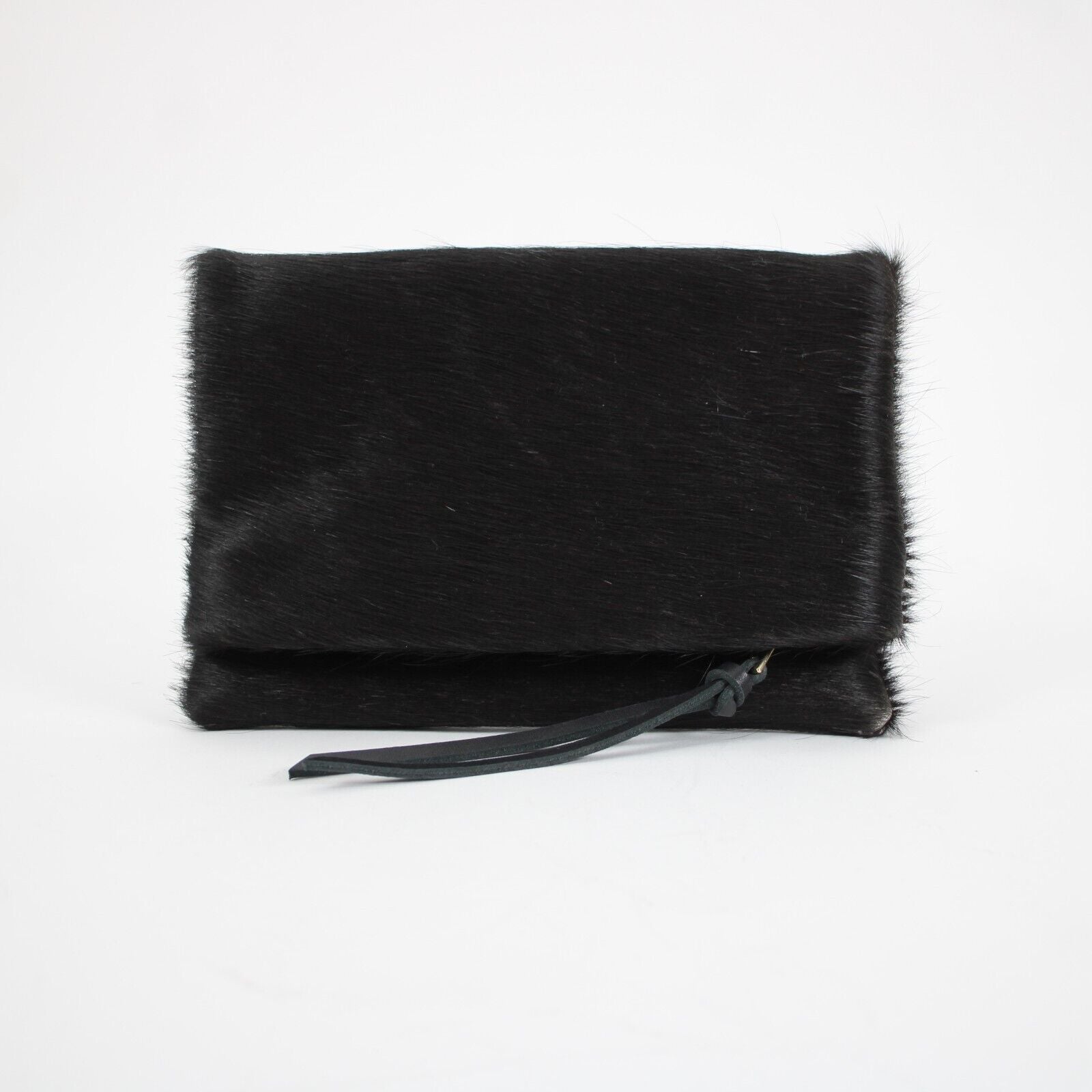 Unbranded 11 x 8 Dark Brown Calf Hair Foldable Wristlet Clutch Purse