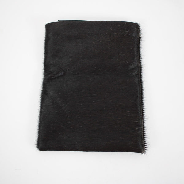 Unbranded 11 x 8 Dark Brown Calf Hair Foldable Wristlet Clutch Purse