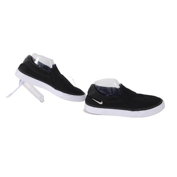 Nike Sneakers Court Legacy Sz 9 Black White Slip On Fabric Casual Sneakers