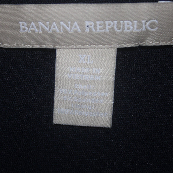 Banana Republic Dress Sz XL Navy Blue Gold Hardware Blouson Polyester Spandex