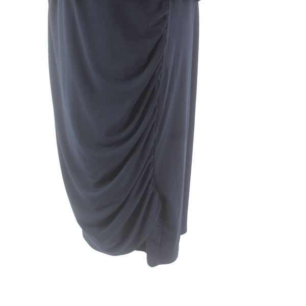 Banana Republic Dress Sz XL Navy Blue Gold Hardware Blouson Polyester Spandex