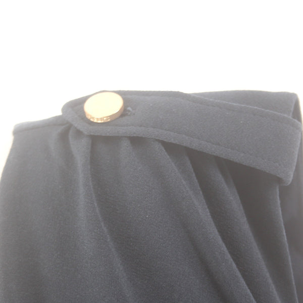 Banana Republic Dress Sz XL Navy Blue Gold Hardware Blouson Polyester Spandex