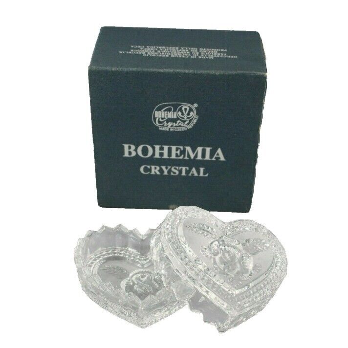 Bohemia Imprese 2 pc 3" Crystal Heart Box