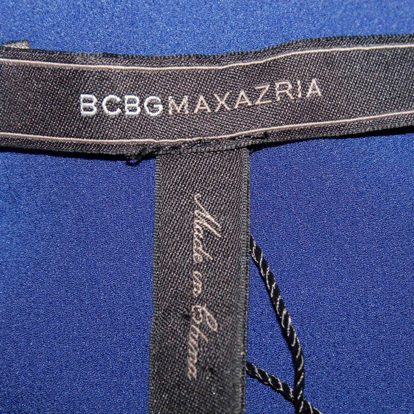 BCBGMaxazria NEW $228 Sz 4 Blue Asymmetric 1 Shoulder Poly Blend Dress